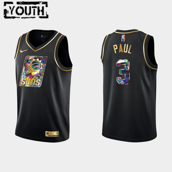 NBA Phoenix Suns Trikot Chris Paul 3 Nike 2021-22 Schwarz Golden Edition 75th Anniversary Diamond Swingman - Kinder